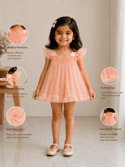 Pink Solid Sleeveless Baby Girls Flared Party Dress