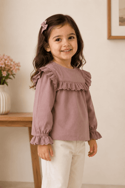 Baby Girls Full Sleeve Cotton Fashion Top –Purple Top for Babies & Toddlers