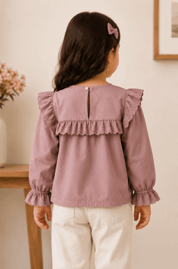 Baby Girls Full Sleeve Cotton Fashion Top –Purple Top for Babies & Toddlers