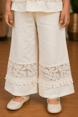  Baby Girls Embroidered Co-ord Set – Beige 