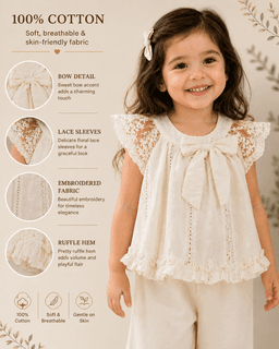 Baby Girls Lace Frill Sleeveless Fashion Top – Beige