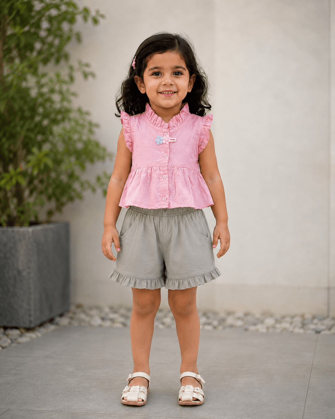Girls Cotton Top & Shorts Clothing Set | Stylish Summer Outfit for Baby Girls 