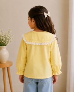 Peppy Orange Baby Girls 100% Cotton Full Sleeve Peter Pan Collar Top